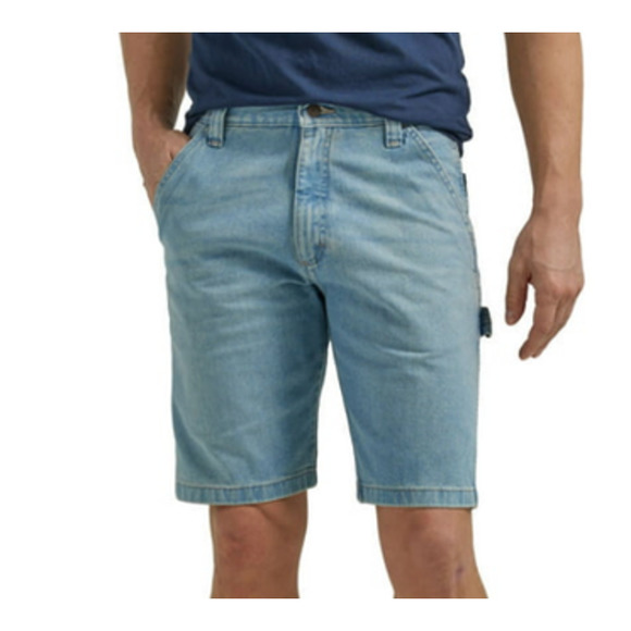 Wrangler Carpenter Shorts Mens Size 42 Blue Jeans Multi Pocket 10" inseam - Picture 1 of 7